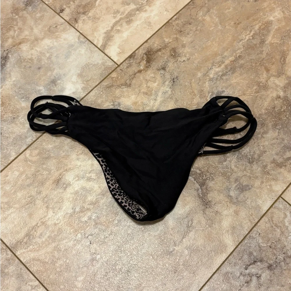 Acacia Swimwear Vintage Black La Rivera Bottoms Strappy Small - Picture 4 of 8